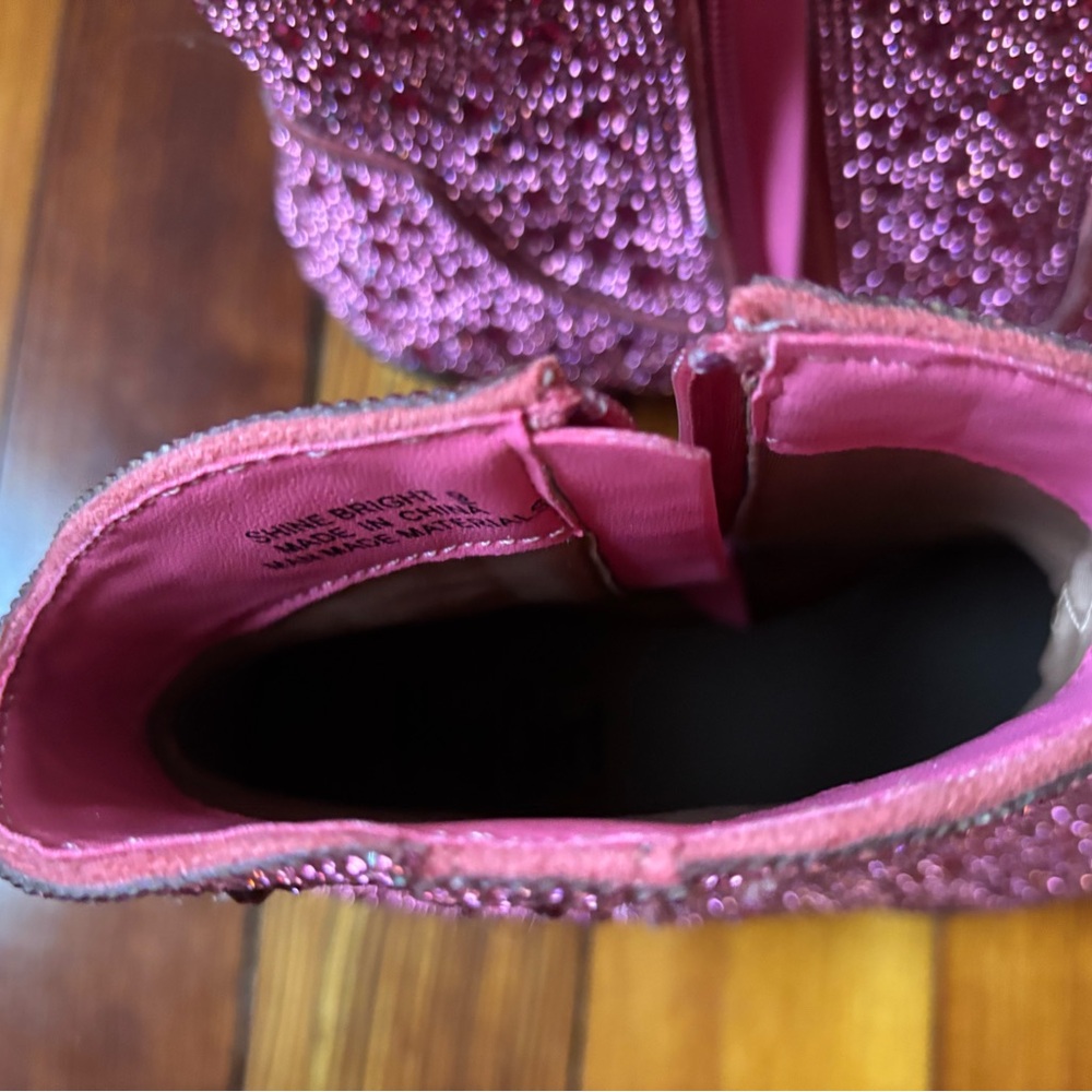 Pink Rhinestone Ankle Boots - Picture 2 of 7